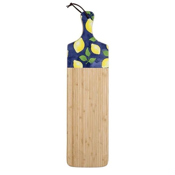 NWT Gorgeous EVERYDAY Cutting & Serving 23” Inch Blue Lemons Bamboo Wood Board!! - Picture 1 of 12